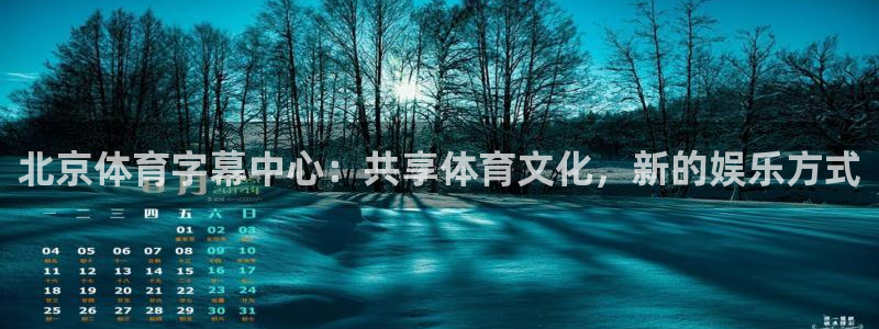 北京体育字幕中心：共享体育文化，新的娱乐方式